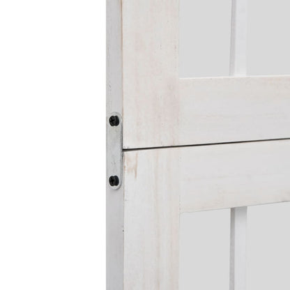 Room Divider 6 Panels White Solid Wood Paulownia