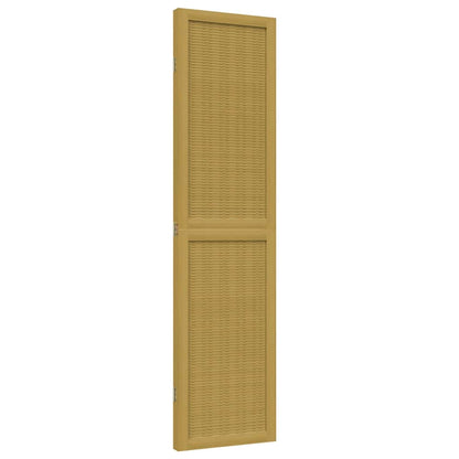 Room Divider 3 Panels Brown Solid Wood Paulownia