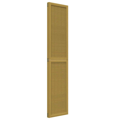 Room Divider 3 Panels Brown Solid Wood Paulownia