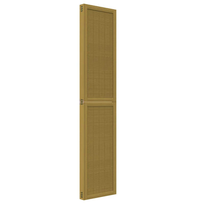 Room Divider 4 Panels Brown Solid Wood Paulownia