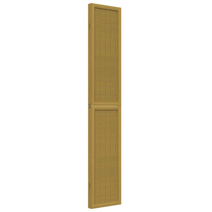 Room Divider 4 Panels Brown Solid Wood Paulownia