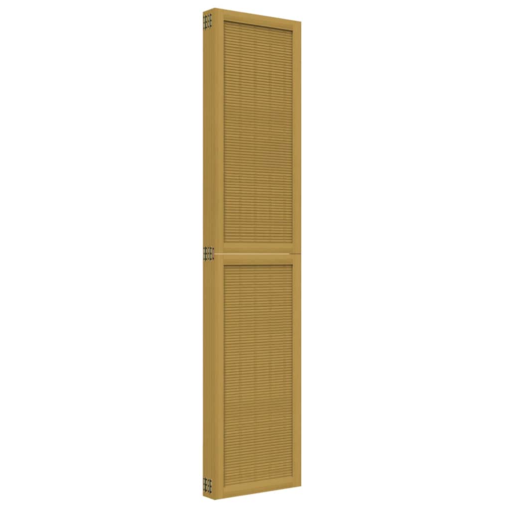 Room Divider 5 Panels Brown Solid Wood Paulownia