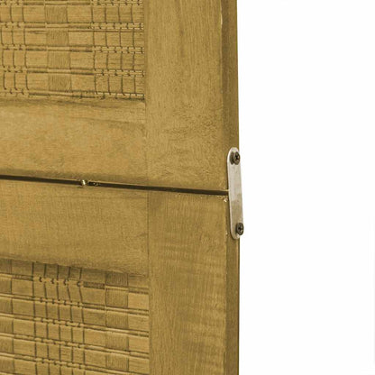 Room Divider 5 Panels Brown Solid Wood Paulownia