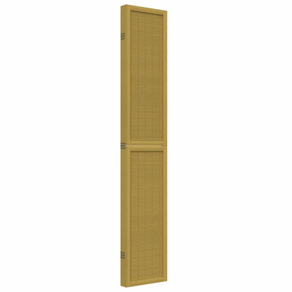 Room Divider 5 Panels Brown Solid Wood Paulownia