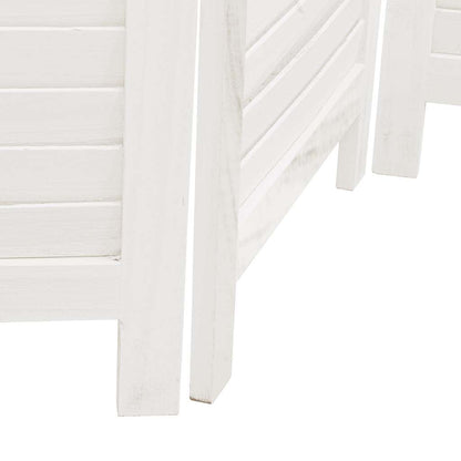Room Divider 3 Panels White Solid Wood Paulownia