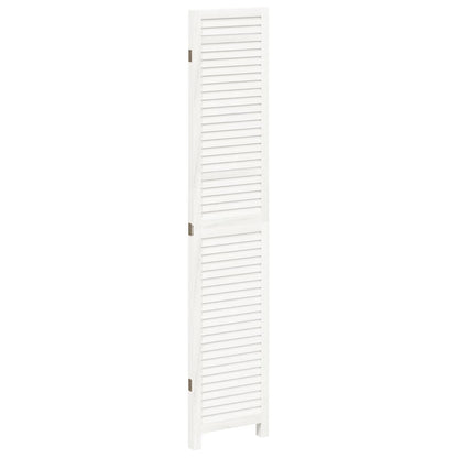 Room Divider 3 Panels White Solid Wood Paulownia