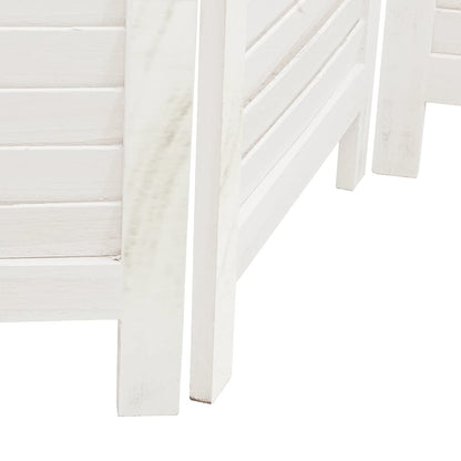 Room Divider 4 Panels White Solid Wood Paulownia