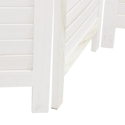 Room Divider 5 Panels White Solid Wood Paulownia