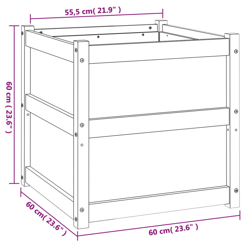 Garden Planter 60x60x60 cm Solid Wood Pine