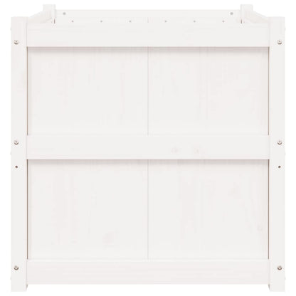 Garden Planter White 70x70x70 cm Solid Wood Pine