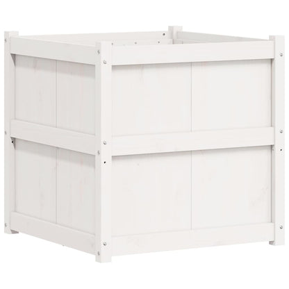 Garden Planter White 70x70x70 cm Solid Wood Pine