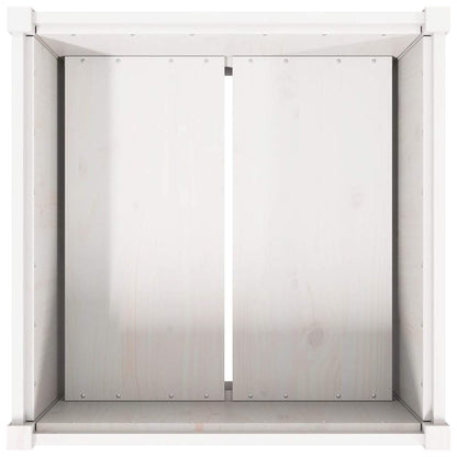 Garden Planter White 70x70x70 cm Solid Wood Pine