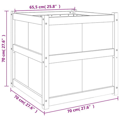 Garden Planter White 70x70x70 cm Solid Wood Pine