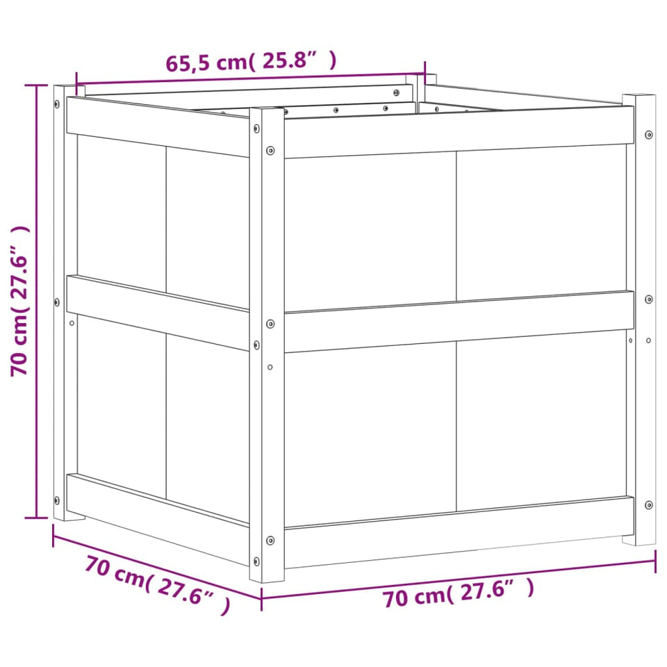 Garden Planter 70x70x70 cm Impregnated Wood Pine