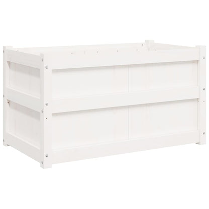 Garden Planters 2 pcs White Solid Wood Pine