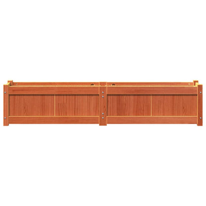 Garden Planter Wax Brown 150x31x31 cm Solid Wood Pine