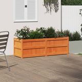 Garden Planter Wax Brown 150x50x50 cm Solid Wood Pine