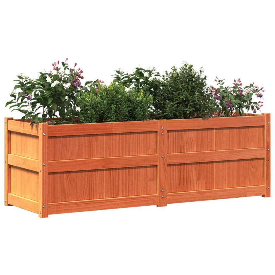 Garden Planter Wax Brown 150x50x50 cm Solid Wood Pine