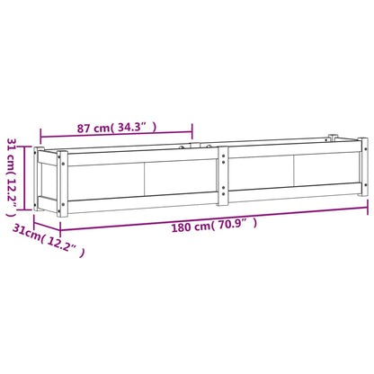Garden Planter 180x31x31 cm Solid Wood Pine