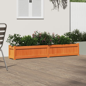 Garden Planter Wax Brown 180x31x31 cm Solid Wood Pine