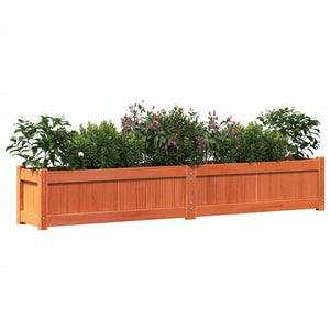 Garden Planter Wax Brown 180x31x31 cm Solid Wood Pine