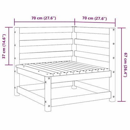 Garden Sofa | Pine Wood Colour | Solid Pine Wood | 70x70 |  Modular