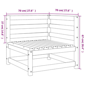 Garden Sofa Corner Wax Brown 70x70x67 cm Solid Wood Pine