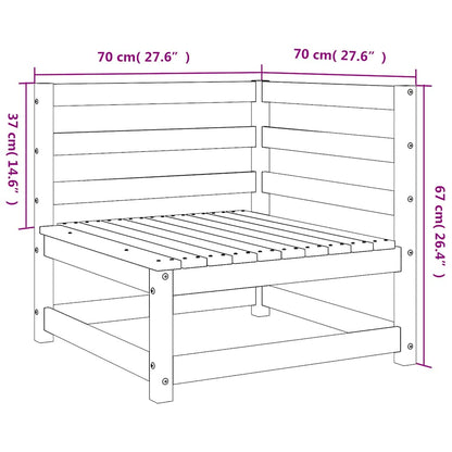 Garden Sofas Corner 2 pcs 70x70x67 cm Solid Wood Pine