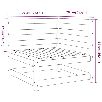 Garden Sofas Corner 2 pcs 70x70x67 cm Solid Wood Douglas