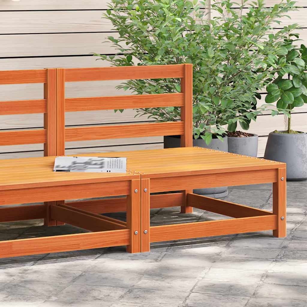 Garden Sofa | Wax brown | Solid pine wood | 70x70x67 cm | Outdoor Sofa