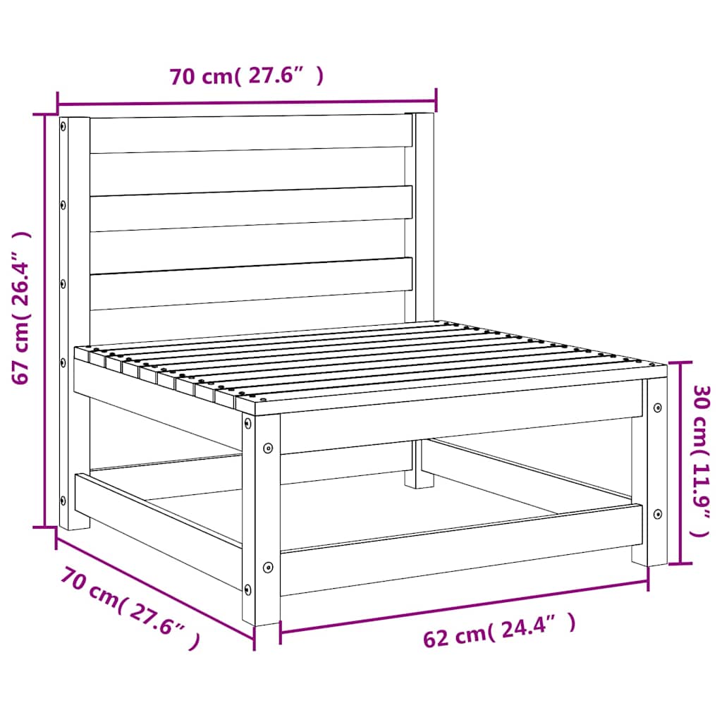 Garden Sofa | Natural Wood | Solid Douglas Fir wood | 70 cm x 70 cm