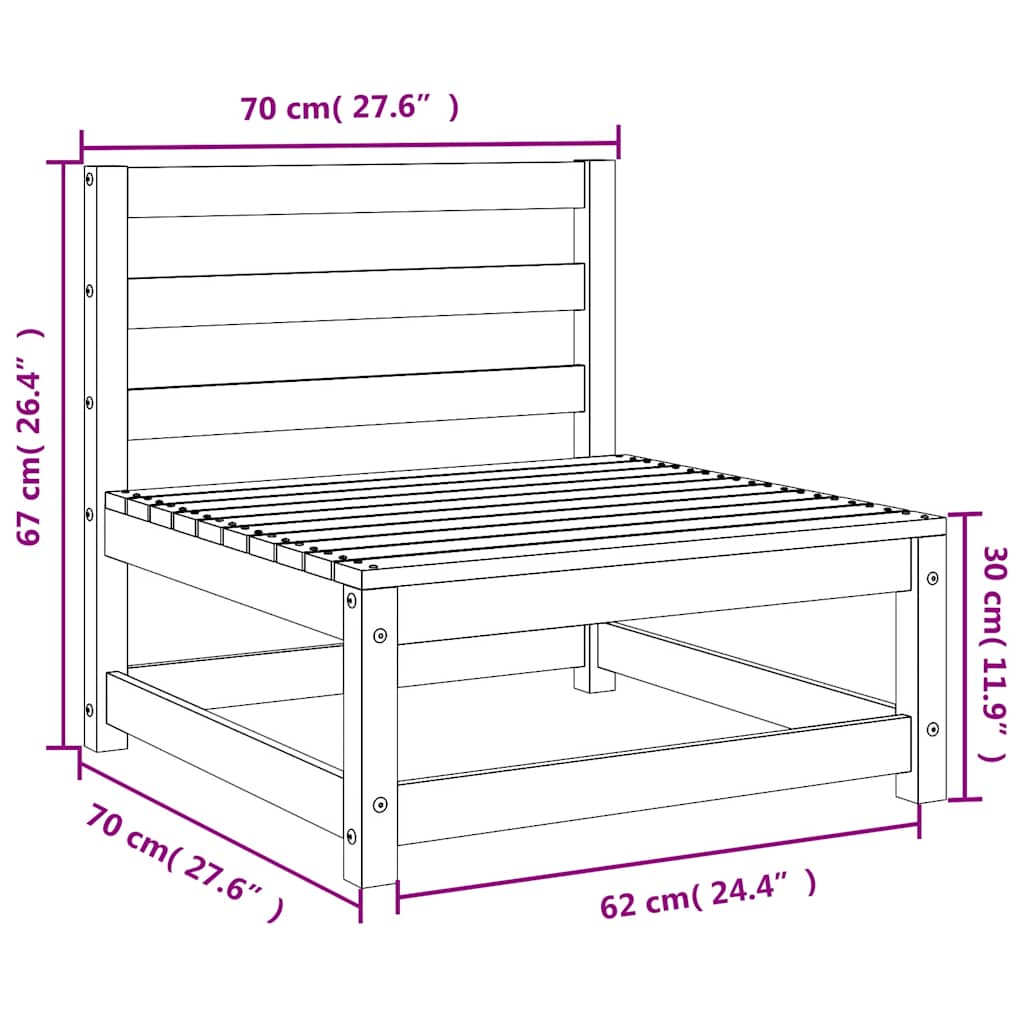 Garden Sofa | Natural wood | Solid Douglas wood | Medium | Modular