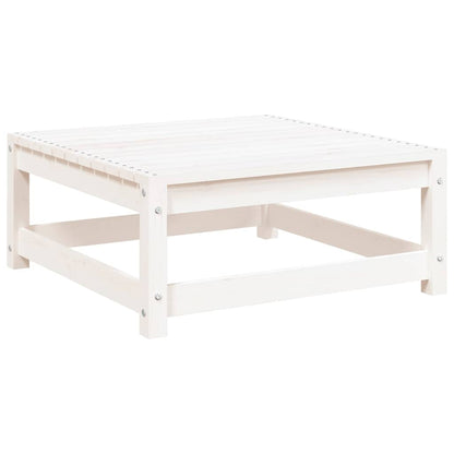 Garden Footstool | White | Solid pine wood | 70x70x30 cm | Modular