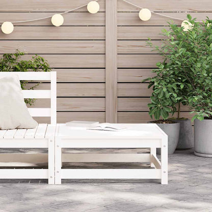 Garden Footstool | White | Solid pine wood | 70x70x30 cm | Modular