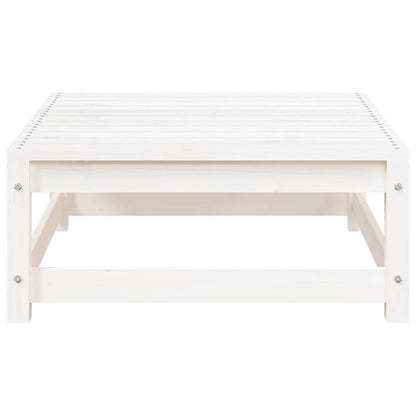 Garden Footstool | White | Solid pine wood | 70x70x30 cm | Modular