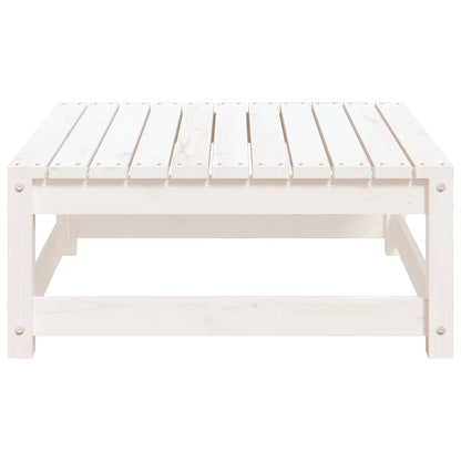 Garden Footstool | White | Solid pine wood | 70x70x30 cm | Modular