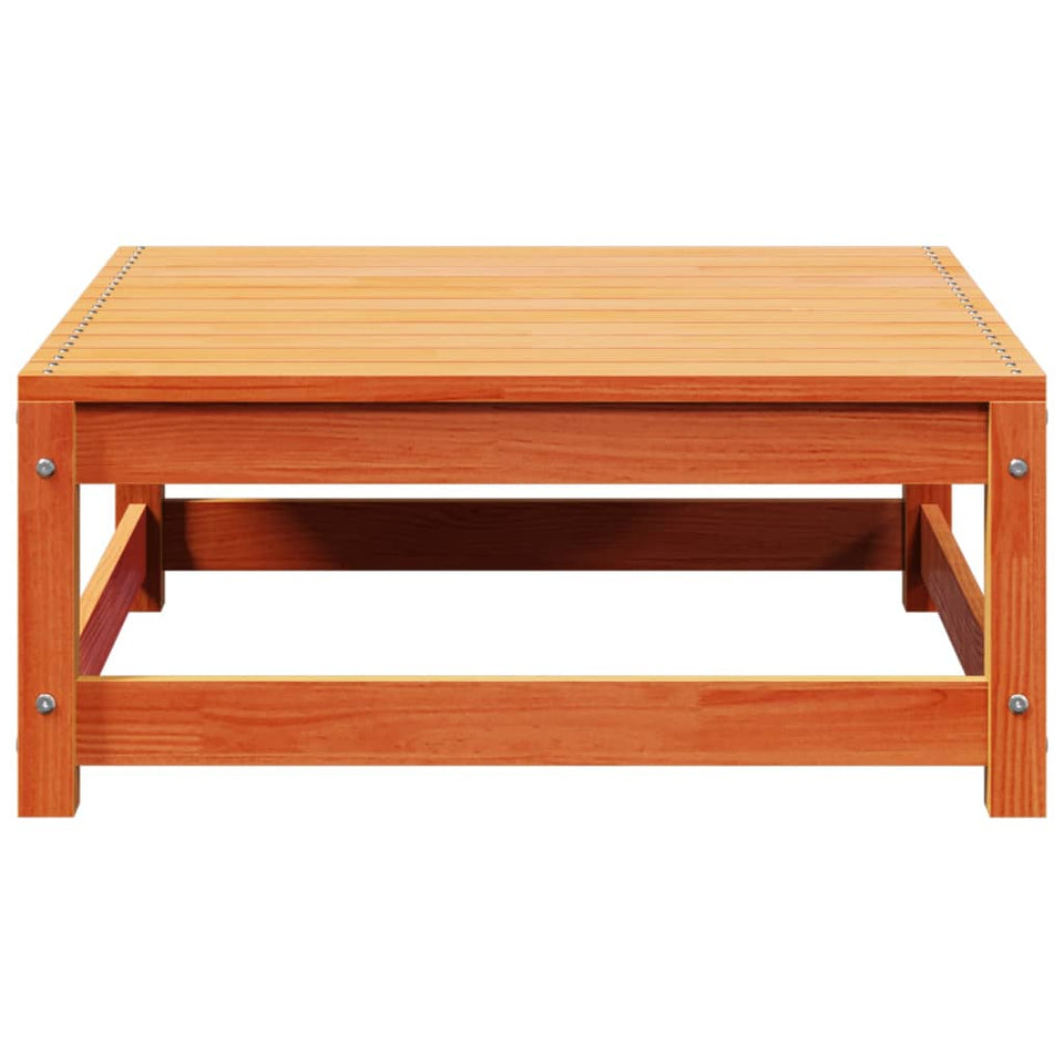 Garden Footstool Wax Brown 70x70x30 cm Solid Wood Pine