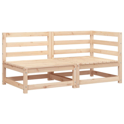 Patio Sofa 2-Seater Solid Wood Pine