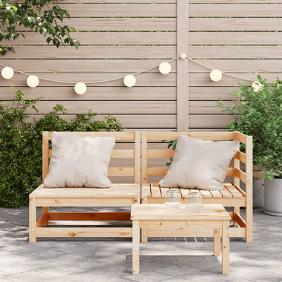 Patio Sofa 2-Seater Solid Wood Pine