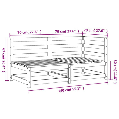 Garden Sofa 2-Seater Solid Wood Pine