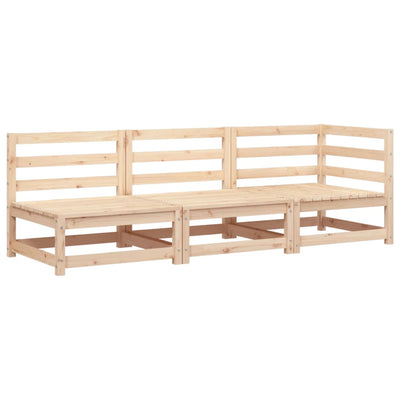 Patio Sofa 3-Seater Solid Wood Pine