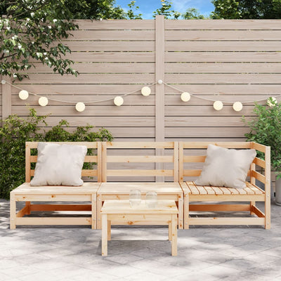 Patio Sofa 3-Seater Solid Wood Pine