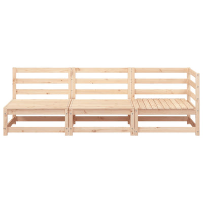 Patio Sofa 3-Seater Solid Wood Pine