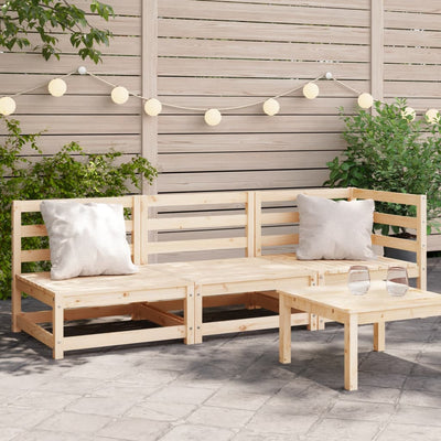 Patio Sofa 3-Seater Solid Wood Pine