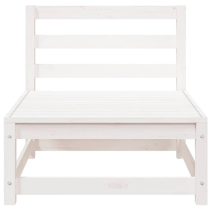 Garden Sofa 3-Seater White Solid Wood Pine