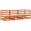 Patio Sofa 3-Seater Wax Brown Solid Wood Pine