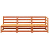 Patio Sofa 3-Seater Wax Brown Solid Wood Pine