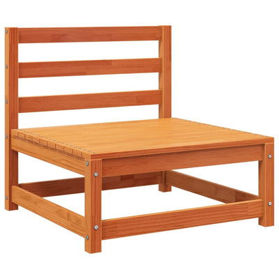 Patio Sofa 3-Seater Wax Brown Solid Wood Pine