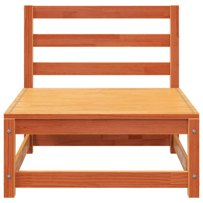 Patio Sofa 3-Seater Wax Brown Solid Wood Pine