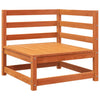 Patio Sofa 3-Seater Wax Brown Solid Wood Pine
